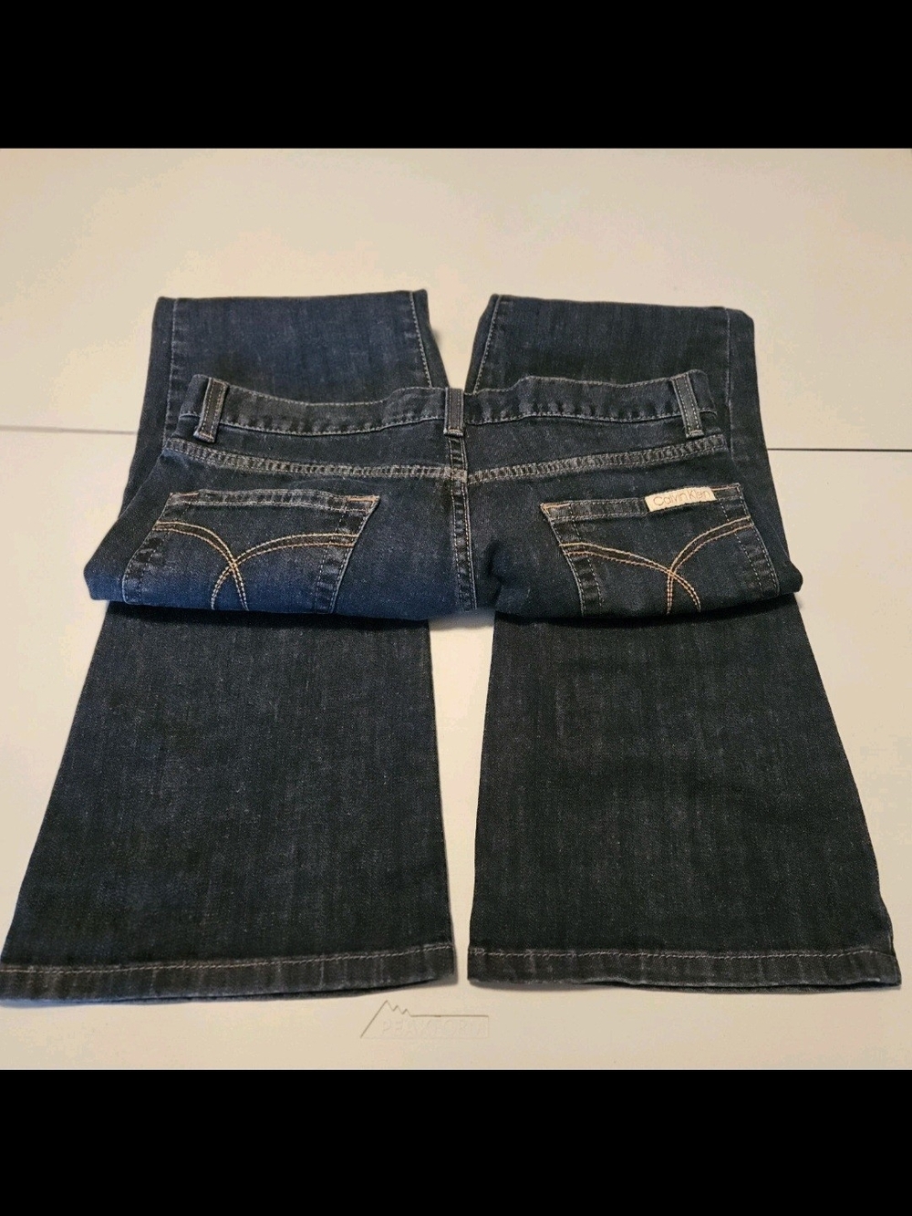 Calvin Klein Dark Indigo Flared Jeans Size 6 - Picture 7 of 8